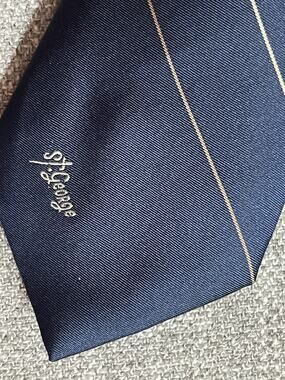 Allyn St. George Blue Multi Color Striped Tie Mens Designer Neck Tie